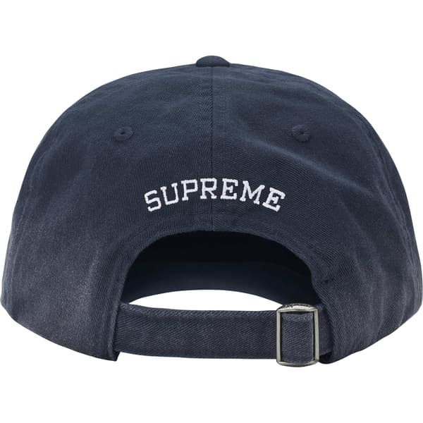 Supreme Leather Appliqué 6-Panel - Navy (front)