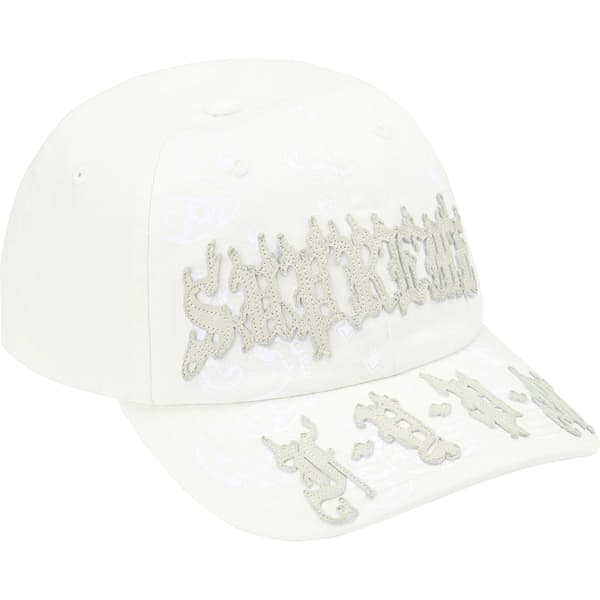 Supreme Leather Appliqué 6-Panel - White (front)