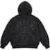 Supreme Leather Appliqué Zip Up Hooded Sweatshirt - Black (front)