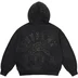 Supreme Leather Appliqué Zip Up Hooded Sweatshirt - Black (front)