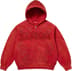 Supreme Leather Appliqué Zip Up Hooded Sweatshirt - Burnt Red (front)
