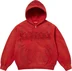 Supreme Leather Appliqué Zip Up Hooded Sweatshirt - Burnt Red (front)