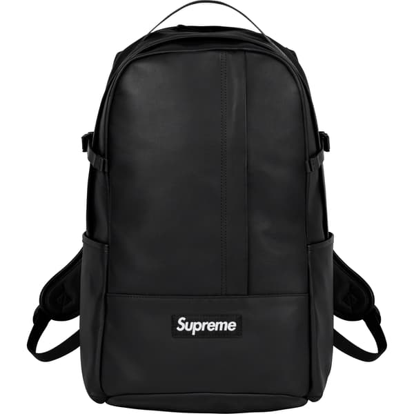 Supreme Leather Backpack - Black (front)
