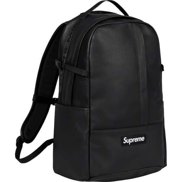 Supreme Leather Backpack - Black (front)