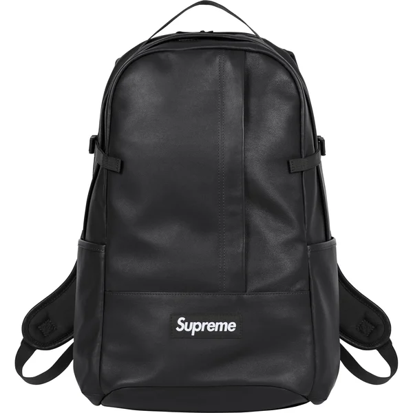 Supreme Leather Backpack - Black (front)