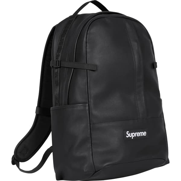 Supreme Leather Backpack - Black (front)
