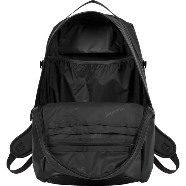 Supreme Leather Backpack - Black (front)