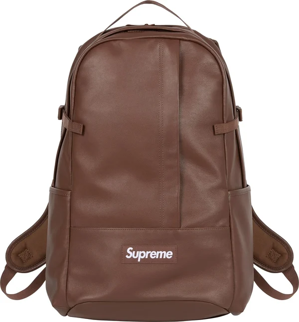 Supreme Leather Backpack - Brown (front)