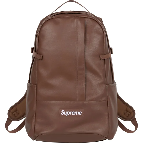 Supreme Leather Backpack - Brown (front)