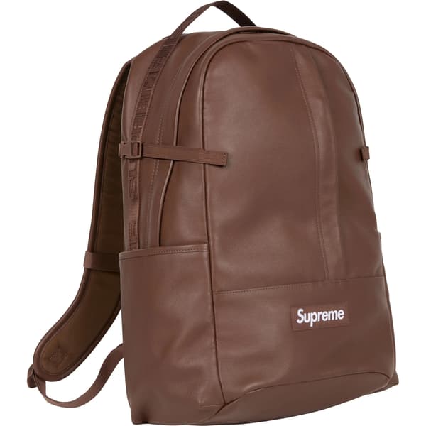 Supreme Leather Backpack - Brown (front)