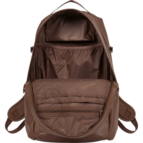 Supreme Leather Backpack - Brown (front)