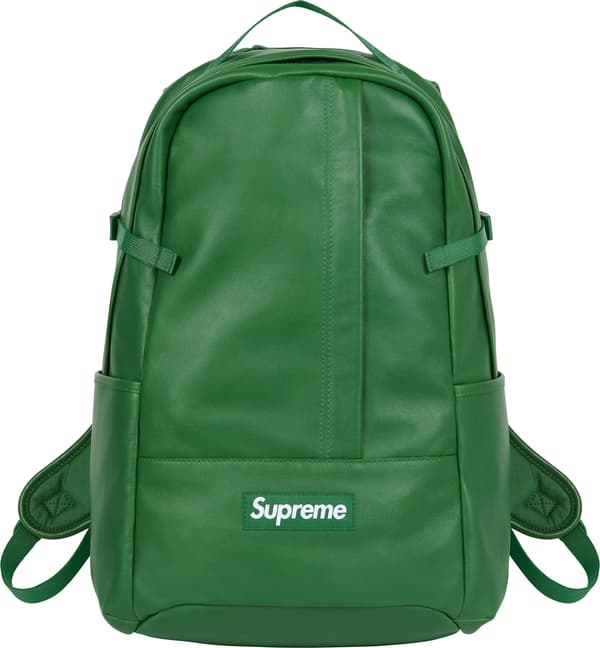 Supreme Leather Backpack - Green (front)