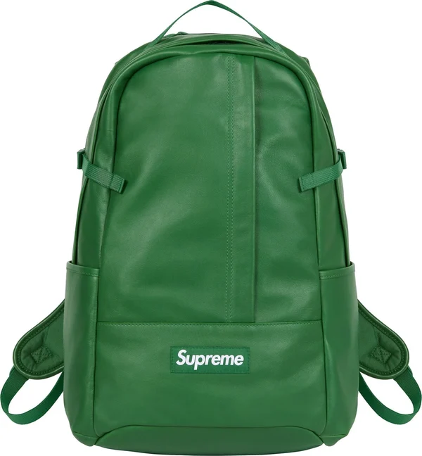 Supreme Leather Backpack - Green (front)