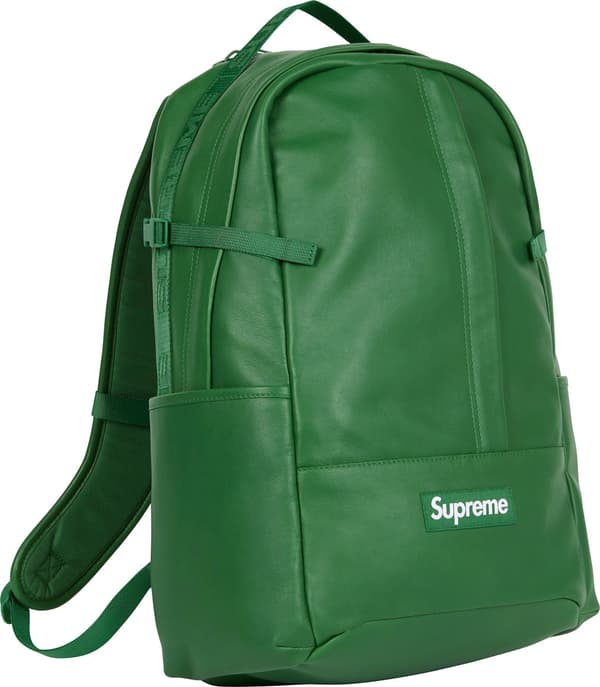 Supreme Leather Backpack - Green (front)