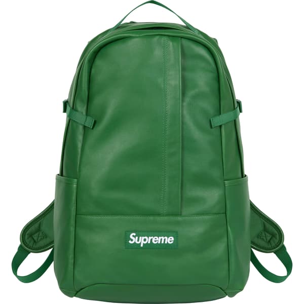Supreme Leather Backpack - Green (front)
