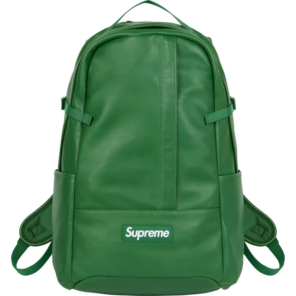 Supreme Leather Backpack - Green (front)