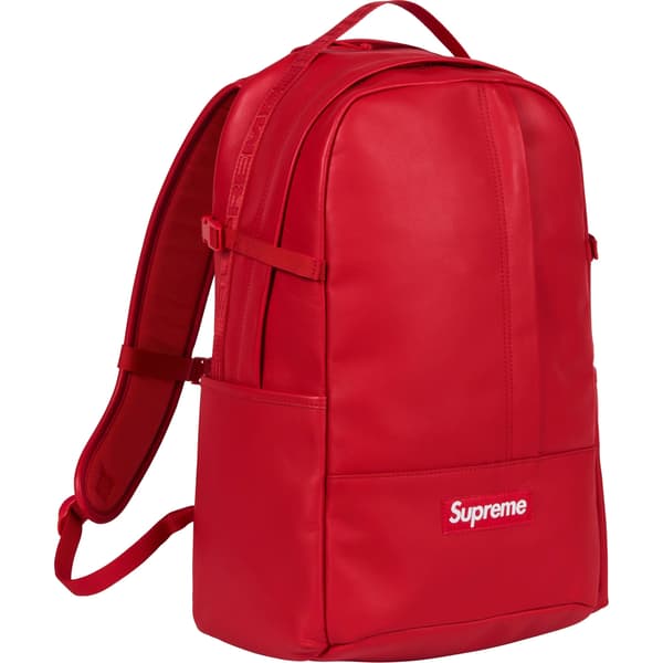 Supreme Leather Backpack - Red (front)