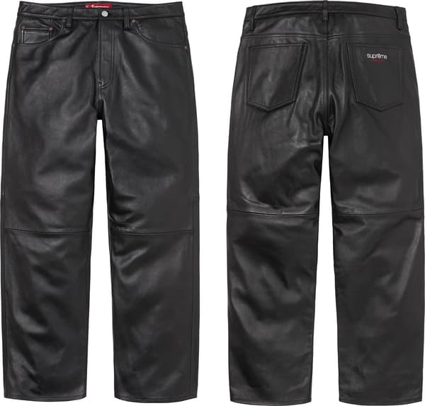 Supreme Leather Baggy 5-Pocket Jean - Product Image