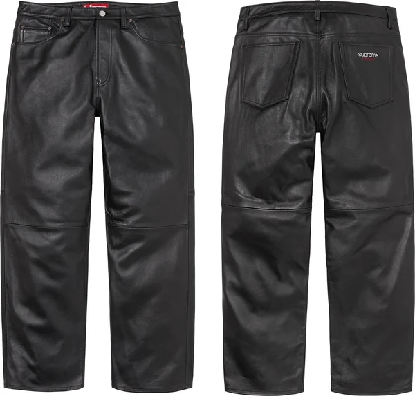 Supreme Leather Baggy 5-Pocket Jean - Product Image