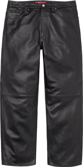 Supreme Leather Baggy 5-Pocket Jean Black