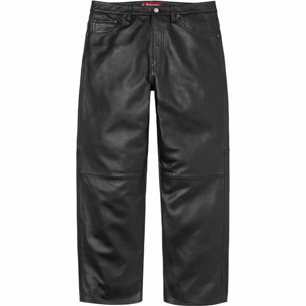 Supreme Leather Baggy 5-Pocket Jean - Black (front)