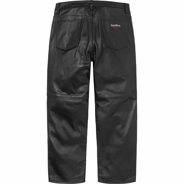 Supreme Leather Baggy 5-Pocket Jean - Black (front)