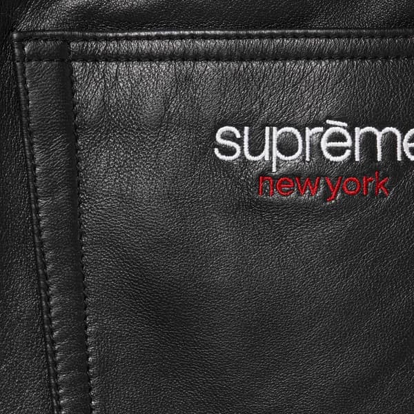 Supreme Leather Baggy 5-Pocket Jean - Black (front)