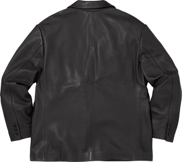 Supreme Leather Blazer - Black (front)