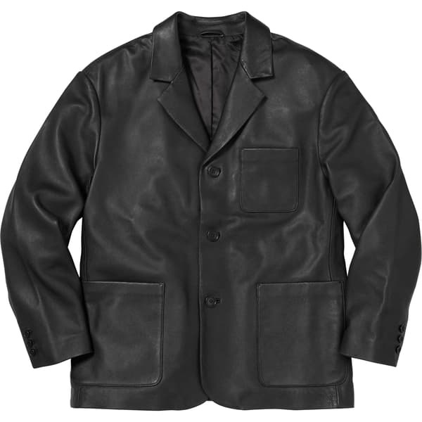Supreme Leather Blazer - Black (front)