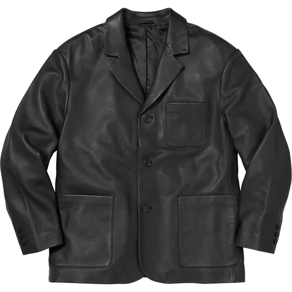 Supreme Leather Blazer - Black (front)