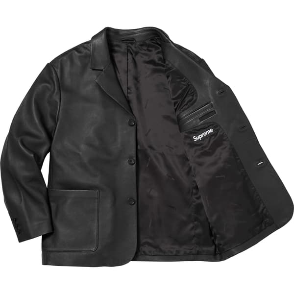 Supreme Leather Blazer - Black (front)
