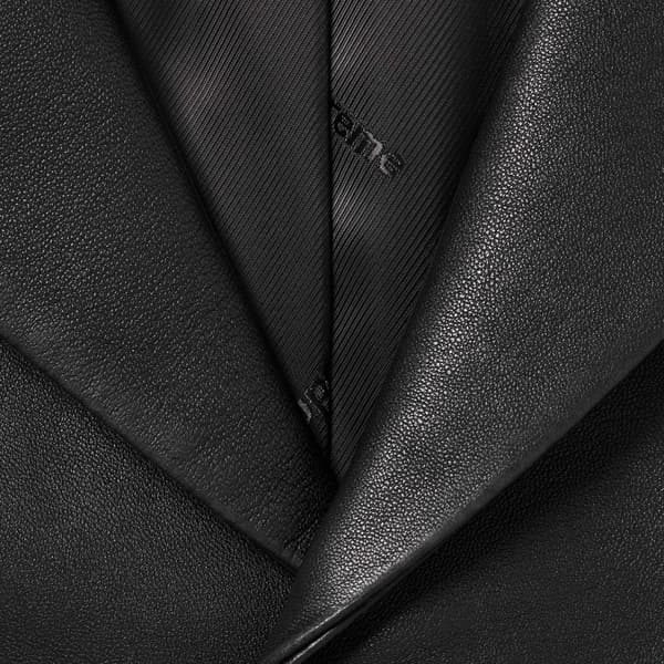 Supreme Leather Blazer - Black (front)