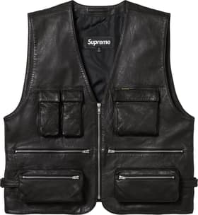 Supreme Leather Cargo Vest Black