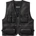 Supreme Leather Cargo Vest - Black (front)