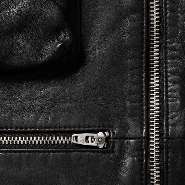 Supreme Leather Cargo Vest - Black (front)