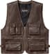 Supreme Leather Cargo Vest - Brown (front)