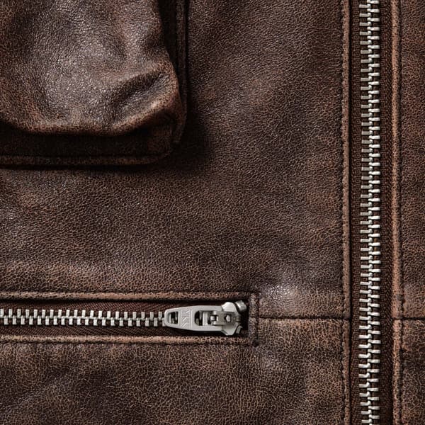 Supreme Leather Cargo Vest - Brown (front)