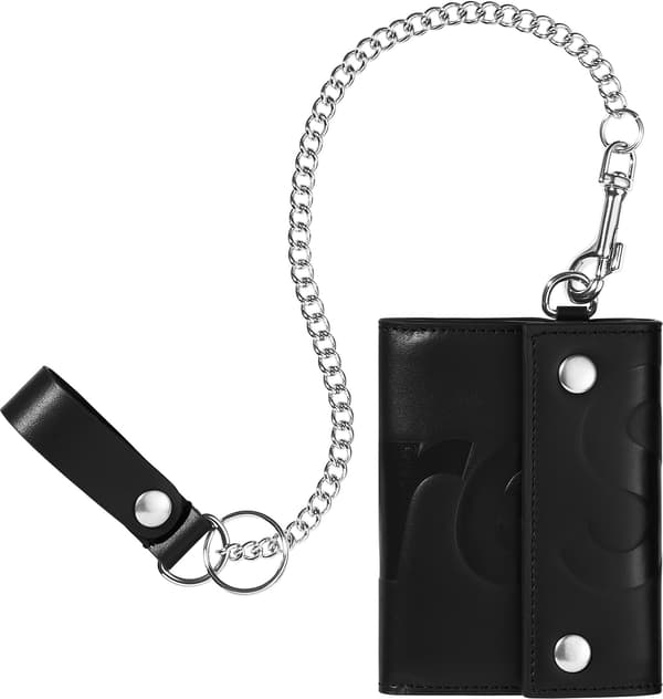 Supreme Leather Chain Wallet - Black (front)