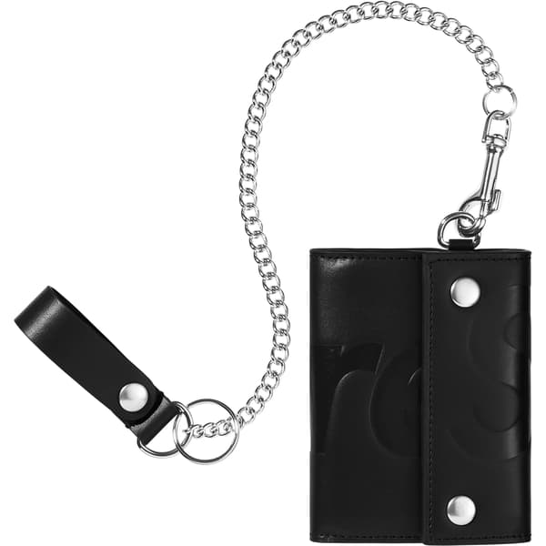 Supreme Leather Chain Wallet - Black (front)