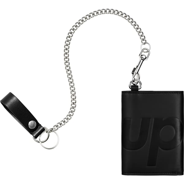 Supreme Leather Chain Wallet - Black (front)