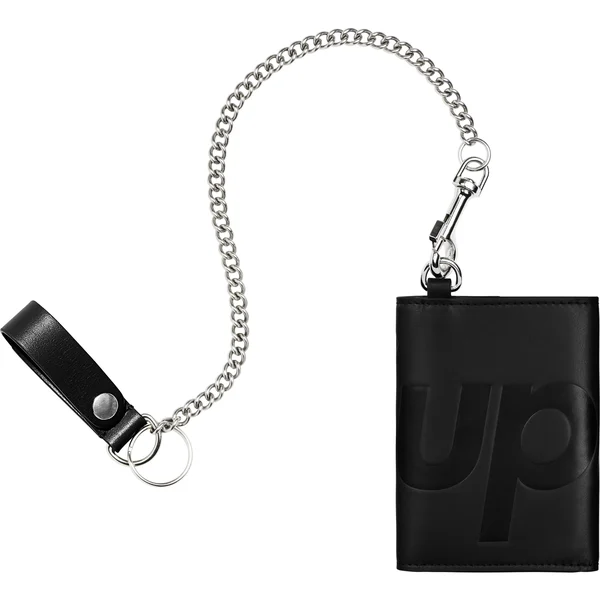 Supreme Leather Chain Wallet - Black (front)
