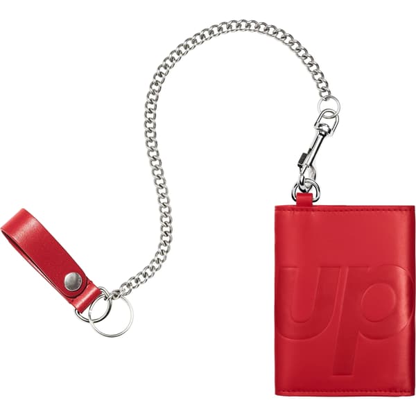 Supreme Leather Chain Wallet - Red (front)