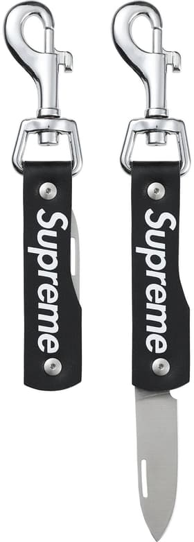 Supreme Leather Clip Knife Black
