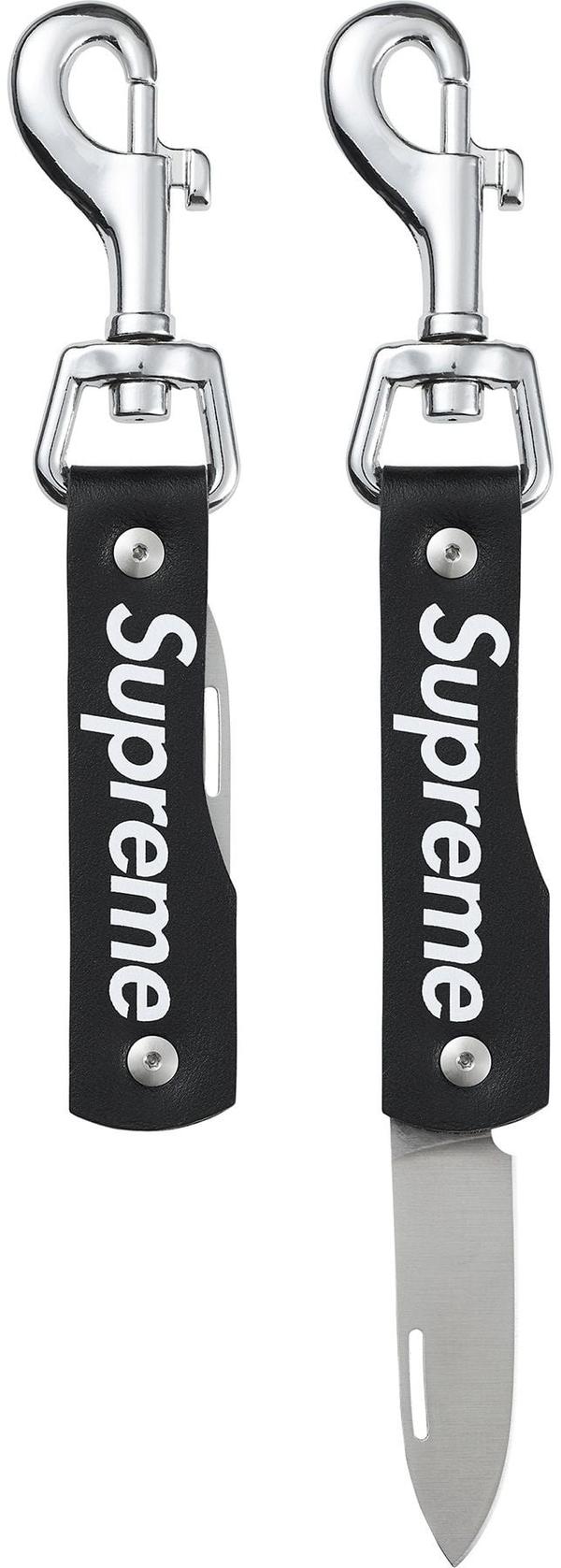 Supreme Leather Clip Knife - Black (front)