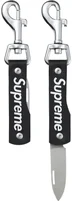Supreme Leather Clip Knife - Black (front)