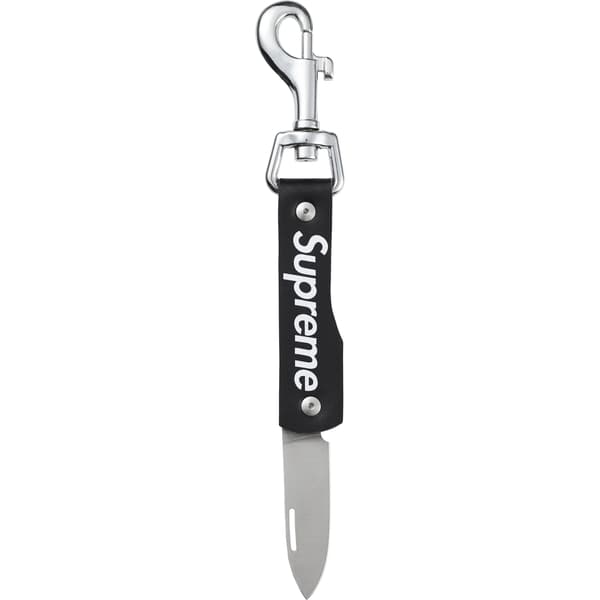 Supreme Leather Clip Knife - Black (front)