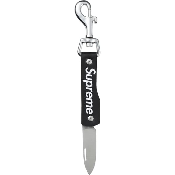 Supreme Leather Clip Knife - Black (front)