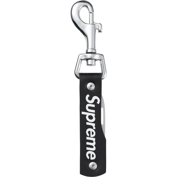 Supreme Leather Clip Knife - Black (front)