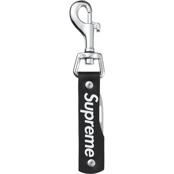 Supreme Leather Clip Knife - Black (front)