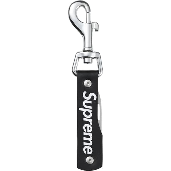 Supreme Leather Clip Knife - Black (front)